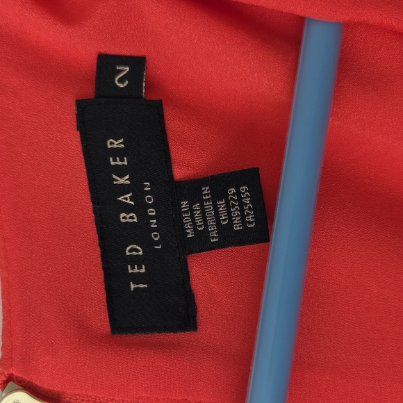 Ted Baker Red Floral Cold Shoulder Mini Dress - Picture 6 of 7